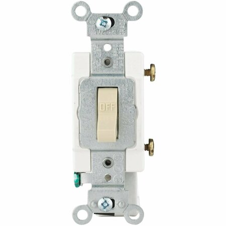 LEVITON Commercial Grade 15 Amp Toggle Single Pole Switch, Ivory S01-CS115-2IS
